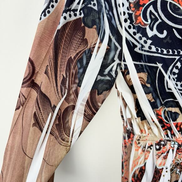 Y2K S-12 3/4 Sleeve Tattoo Dress With Rhinestones Size M Stretchy Club Grunge - Picture 3 of 14